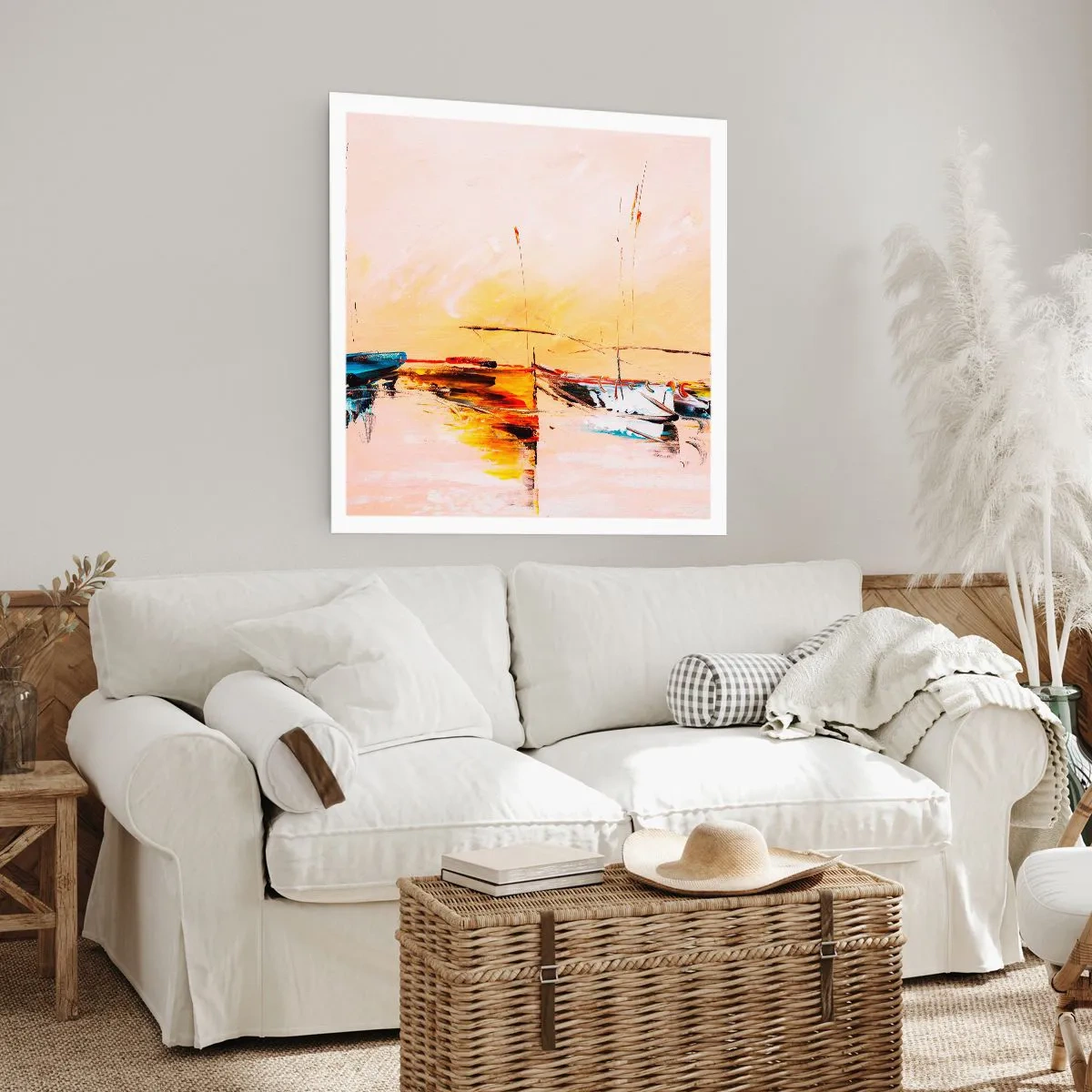 Póster - Atardecer en el puerto deportivo - 30x30 cm