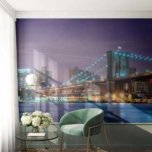 Fotomural Premium Canvas - Durante muchos años, el puente de Brooklyn - Ciudad, Nueva York, puente de Brooklyn - 450x315 cm