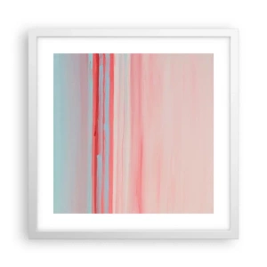 Póster en marco blanco - Abstracción al amanecer - 40x40 cm