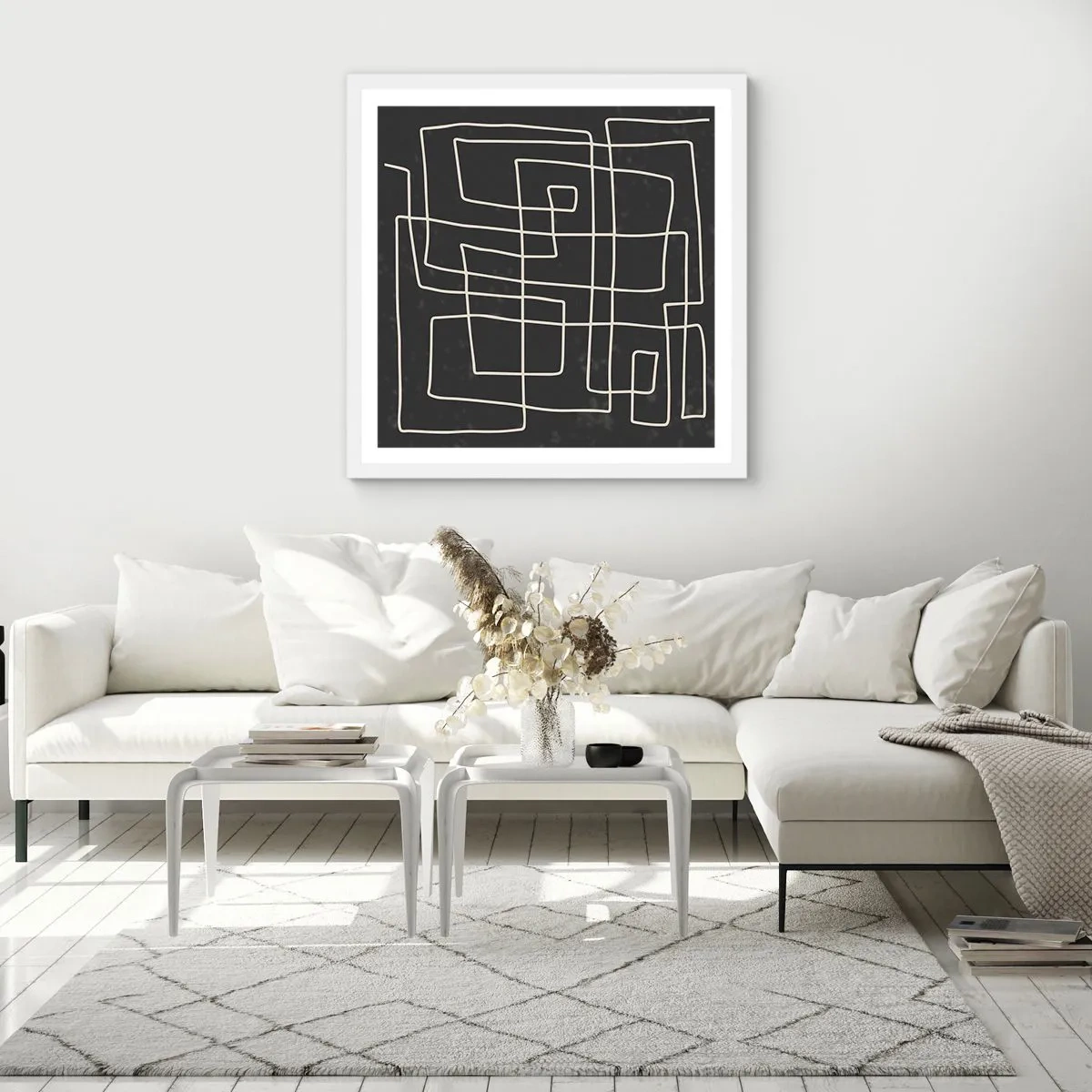 Póster en marco blanco - No es tan sencillo - 40x40 cm