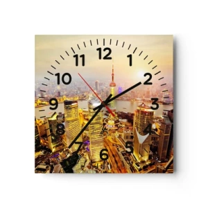 Reloj de pared - Reloj de vidrio - Sueño asiático - 30x30 cm