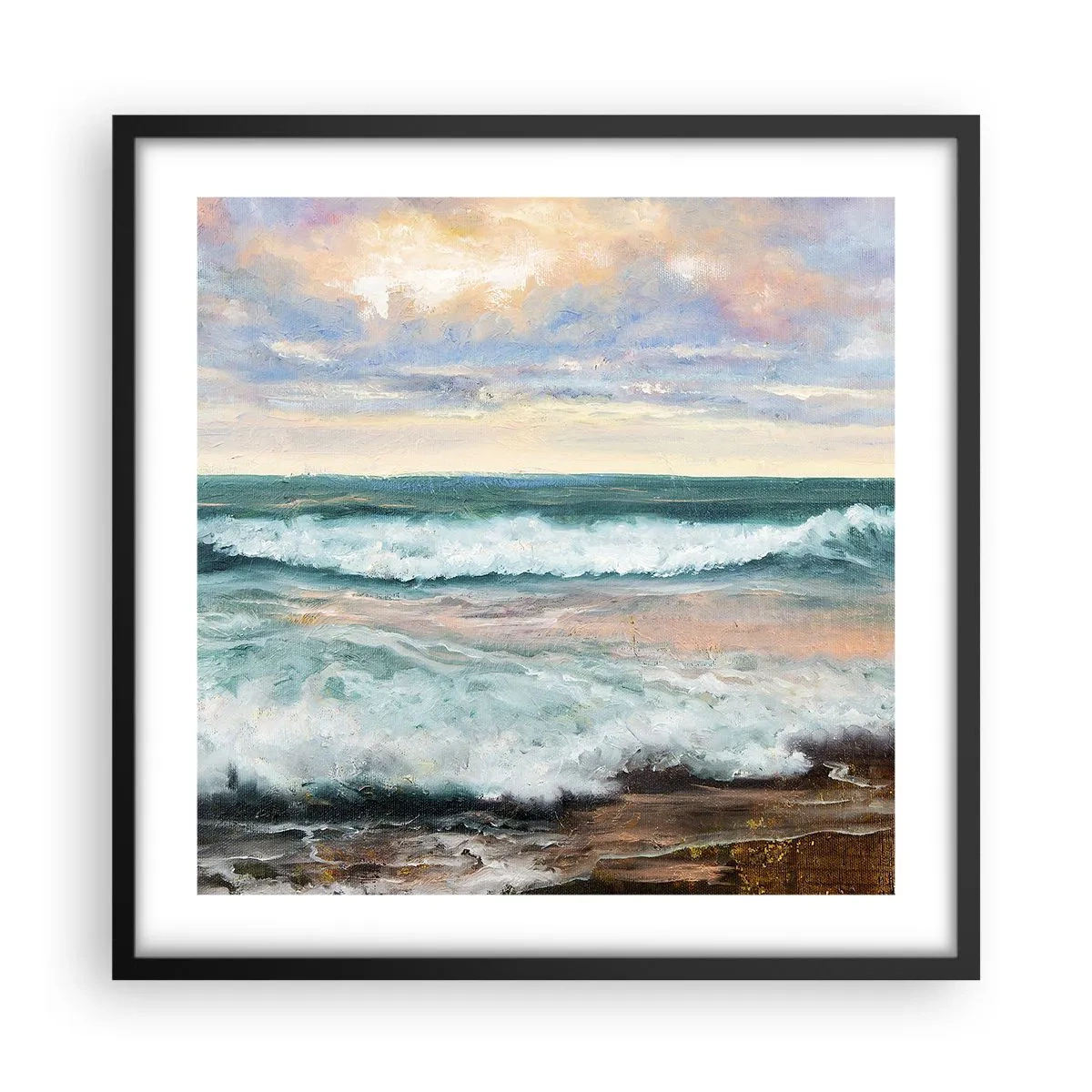 Póster en marco negro - Aquí suavizarás tu alma - 50x50 cm