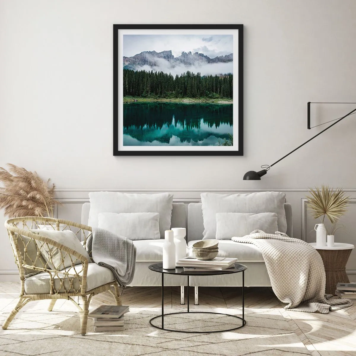 Póster en marco negro - Calla, calla, no despertemos al agua dormida.... - 60x60 cm