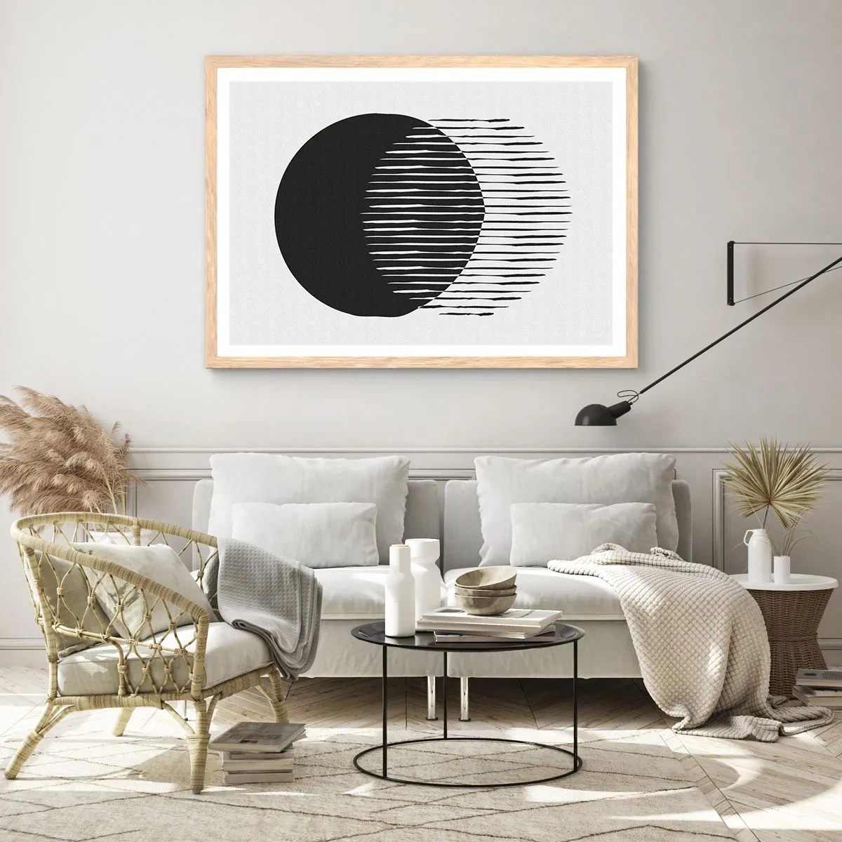 Póster en marco roble claro - Su alter ego - 100x70 cm