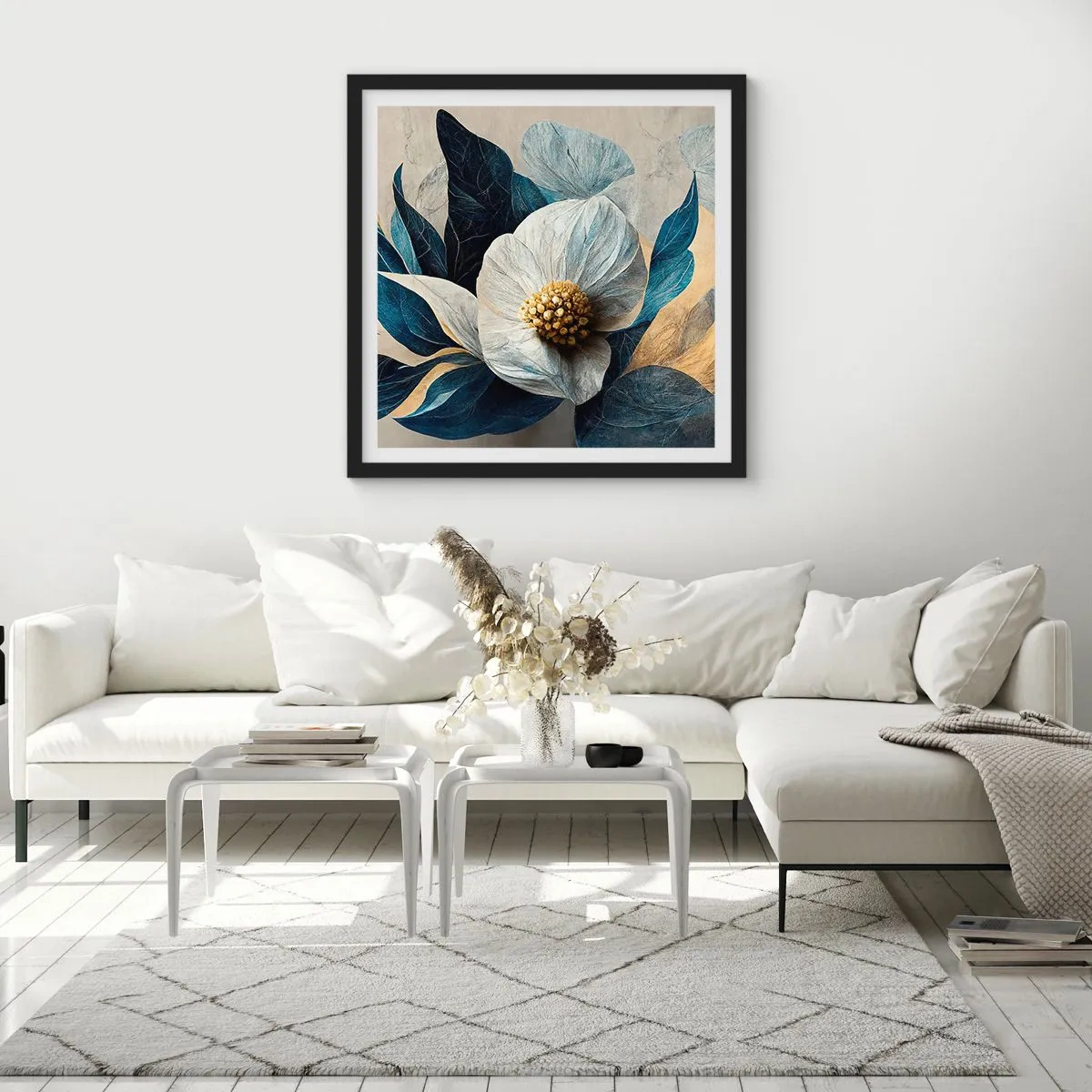 Póster en marco negro - Con un corazón de oro - 40x40 cm