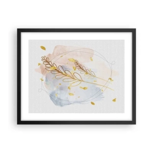 Póster en marco negro - Ráfaga dorada - 50x40 cm