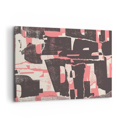 Cuadro sobre lienzo - Impresión de Imagen - Una composición abstracta en tonos rosa y marrón. - 120x80cm - Todo el ajetreo - Decoración de pared moderna para salón y dormitorio ARTTOR