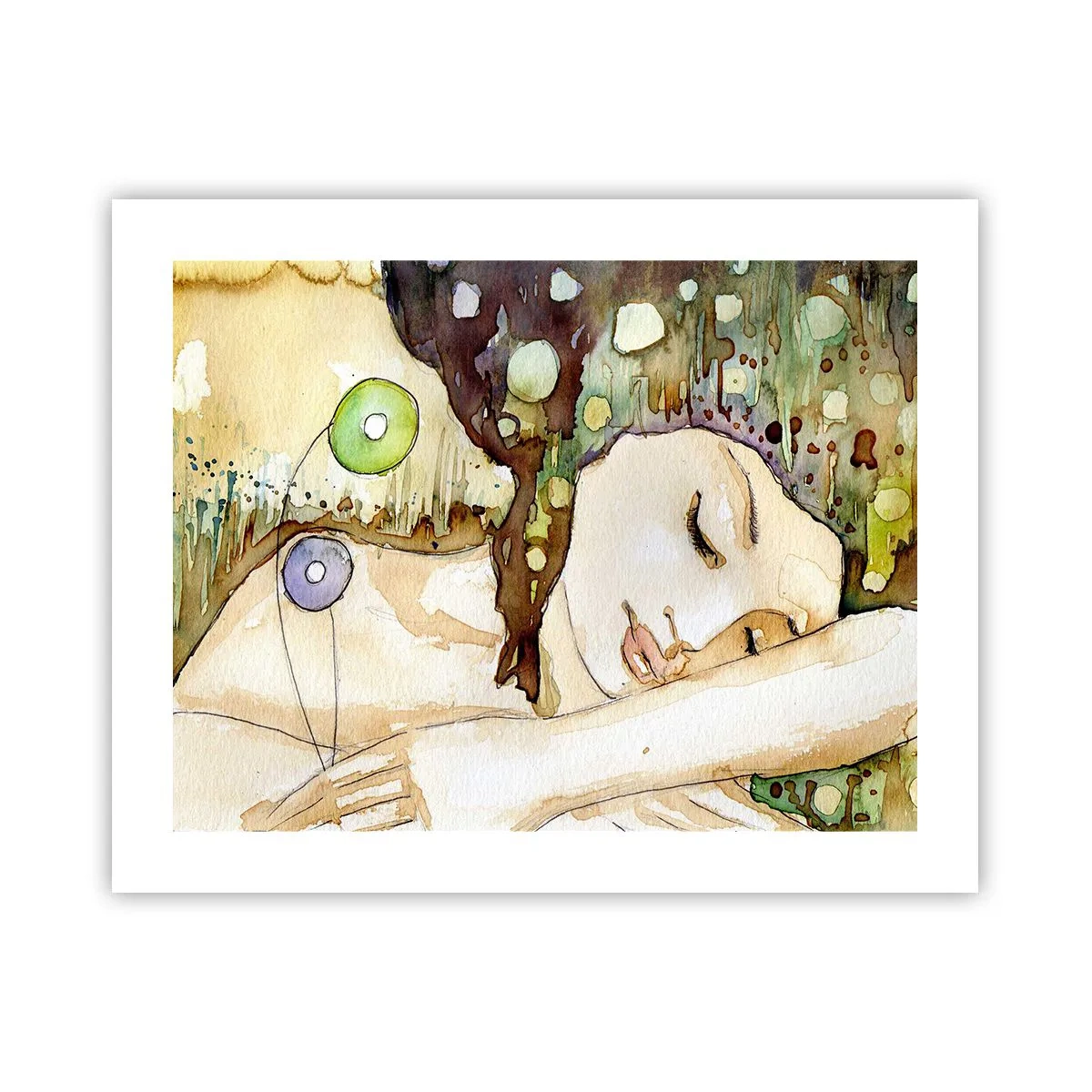 Póster - Sueño esmeralda y violeta - 50x40 cm