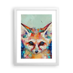 Póster en marco blanco - Mirada penetrante - 30x40 cm