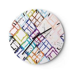 Reloj de pared - Reloj de vidrio - Habitáculos en alquiler - 40x40 cm