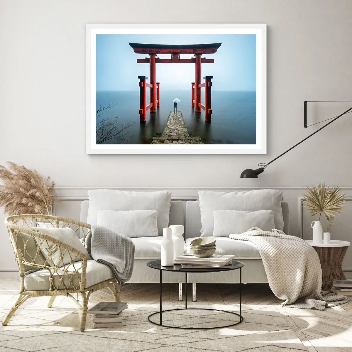 Póster en marco blanco - Ensueño japonés - 70x50 cm