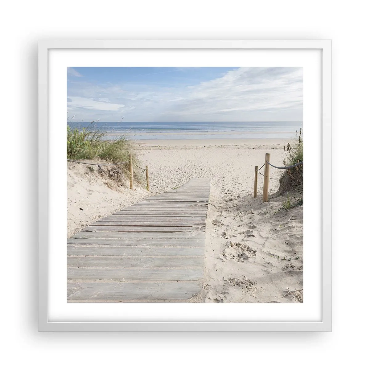 Póster en marco blanco - Hasta el horizonte - 50x50 cm