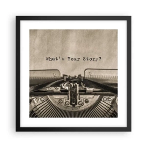 Póster en marco negro - Solo espero una respuesta - 40x40 cm