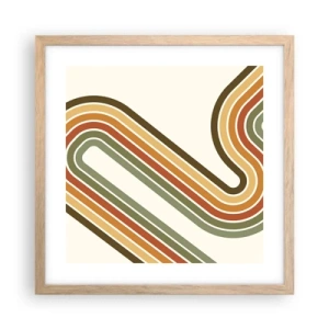 Póster en marco roble claro - Zigzagueando hasta su destino - 40x40 cm