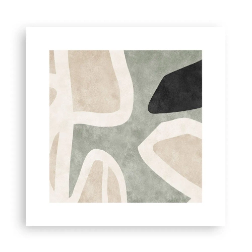 Póster - Composición con un toque negro - 30x30 cm
