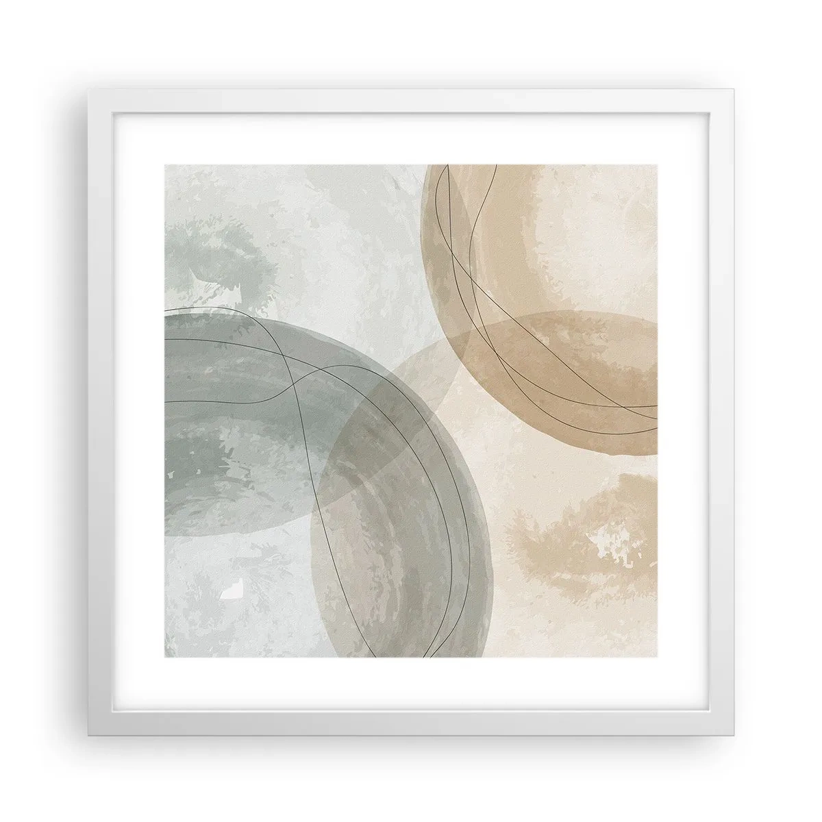 Póster en marco blanco - Mundos que se entrecruzan - 40x40 cm