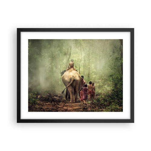 Póster en marco negro - El nuevo libro de la selva - 50x40 cm