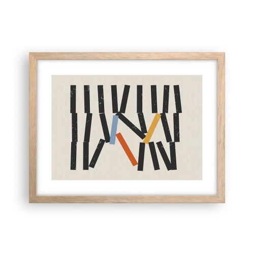 Póster en marco roble claro - Dominó - composición - 40x30 cm