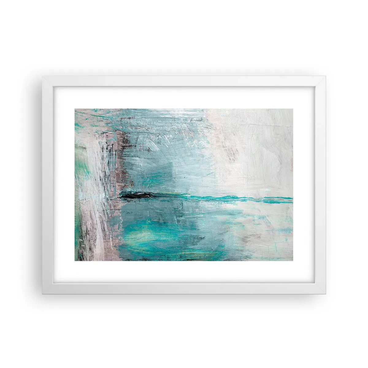 Póster en marco blanco - Horizontalmente sobre el azul - 40x30 cm