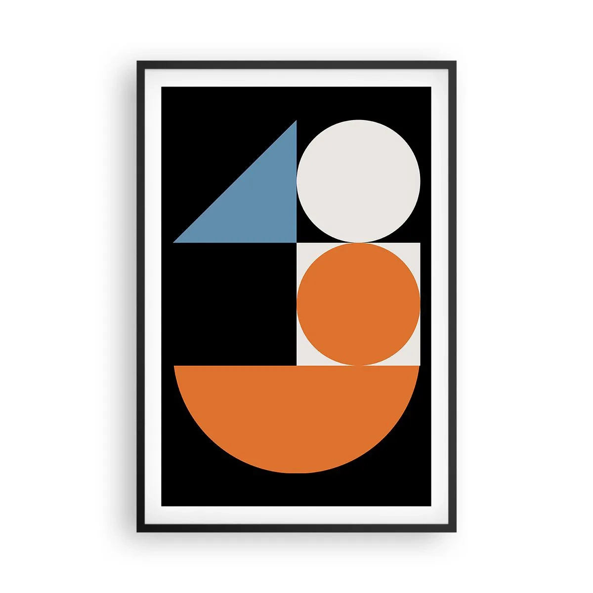 Póster en marco negro - Diseño con figuras - 61x91 cm