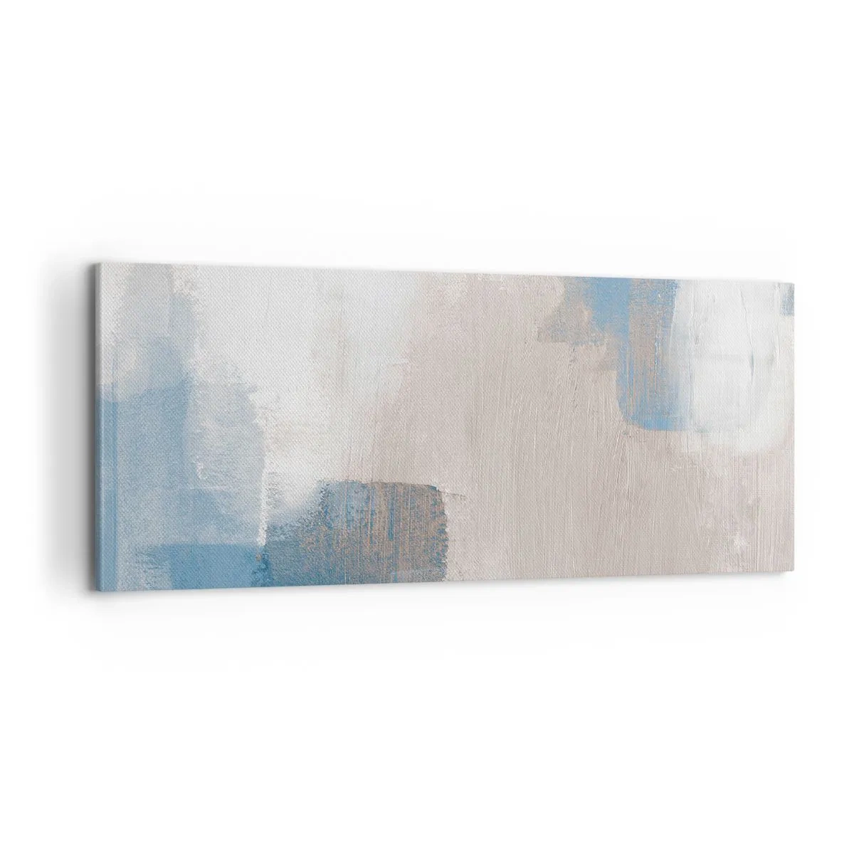 Cuadro sobre lienzo - Impresión de Imagen - Abstracción rosa tras un velo azul - 100x40 cm