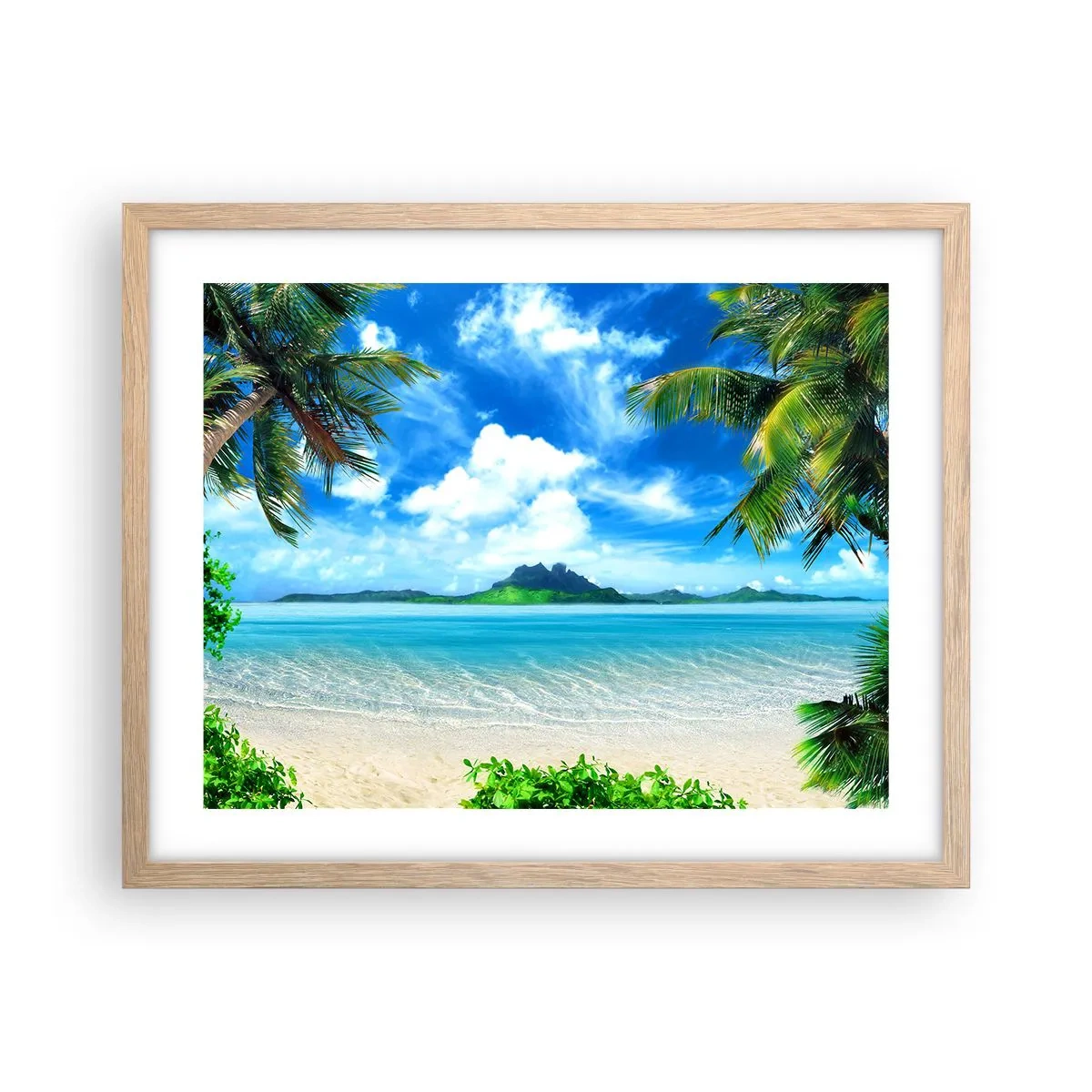 Póster en marco roble claro - El azul de los trópicos - 50x40 cm