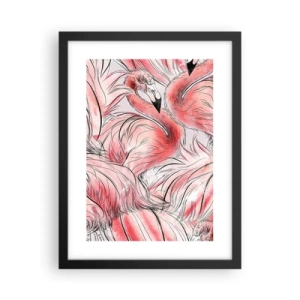 Póster en marco negro - Ballet de aves - 30x40 cm