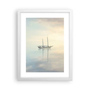 Póster en marco blanco - En un mar de silencio - 30x40 cm