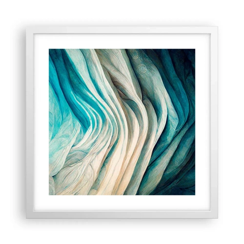 Póster en marco blanco - Azul insaciable - 40x40 cm