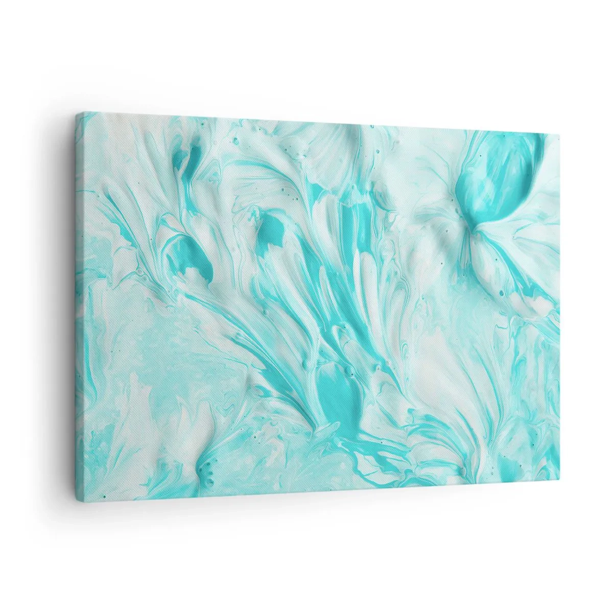 Cuadro sobre lienzo - Impresión de Imagen - Un motivo abstracto en tonos pastel de azul y blanco. - 70x50cm - Juntos para siempre - Decoración de pared moderna para salón y dormitorio ARTTOR