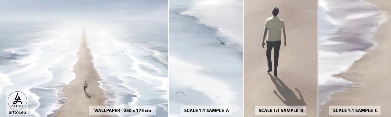 Muestra De Fotomural Standard Eco - Un futuro brillante - Mar, Brillante, Playa - 100x30 cm