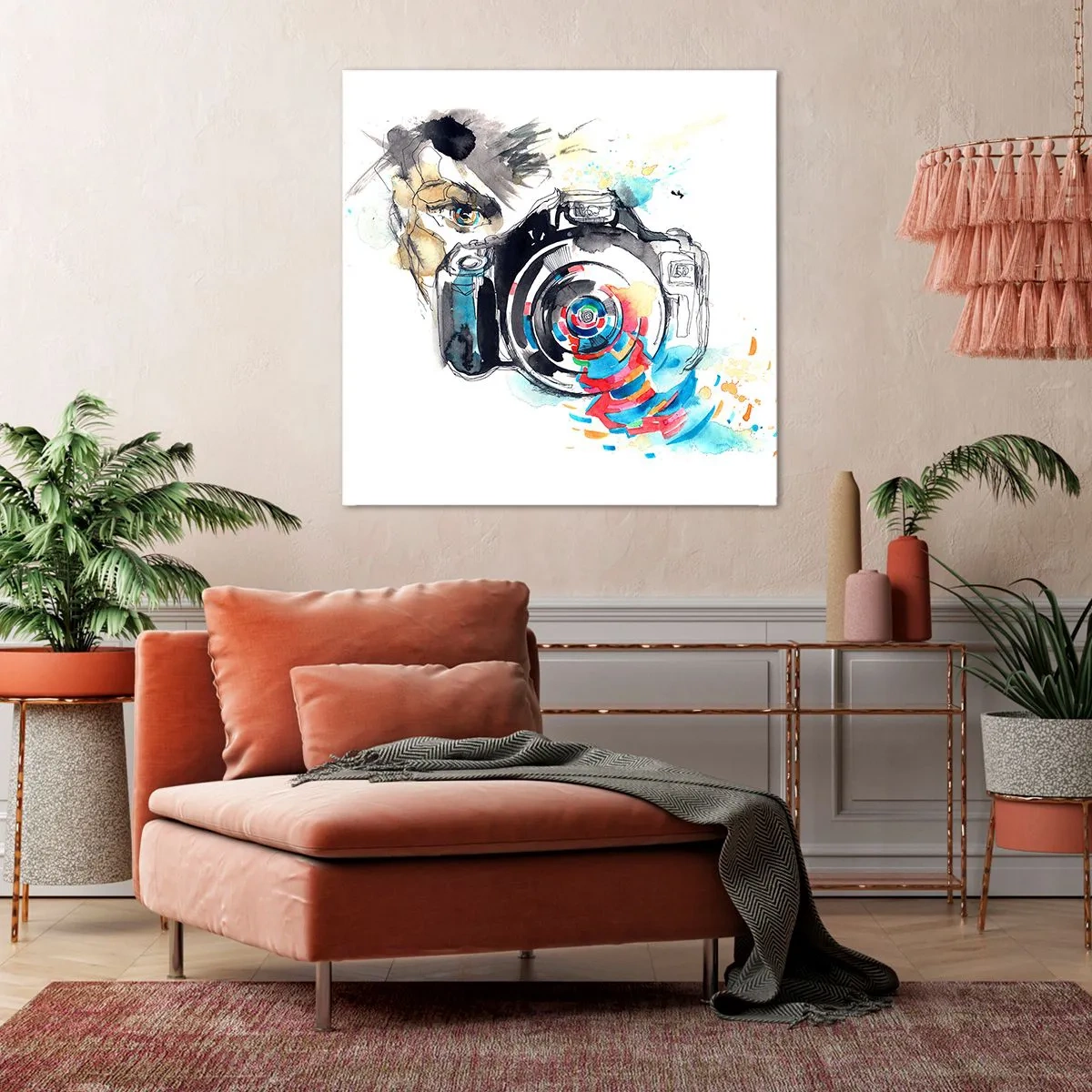 Cuadro sobre lienzo - Impresión de Imagen - En el objetivo - 30x30 cm