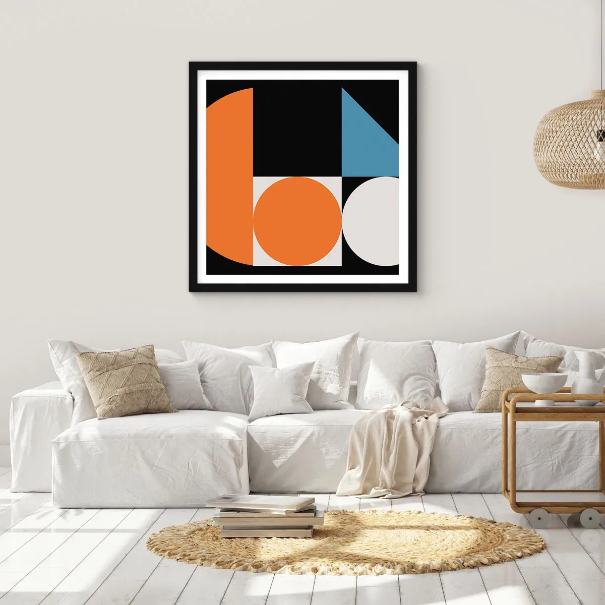 Póster en marco negro - Diseño con figuras - 60x60 cm