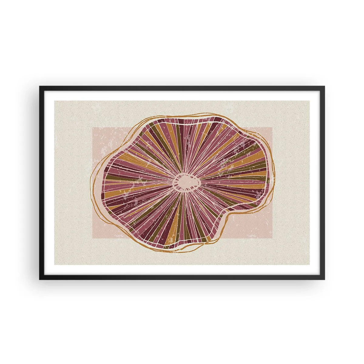 Póster en marco negro - Abstracción radiante - 91x61 cm