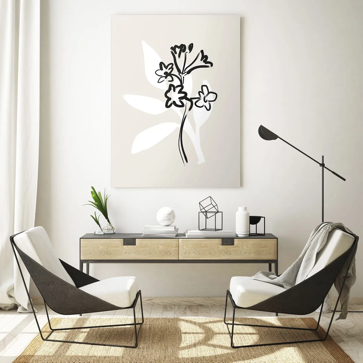 Cuadro sobre vidrio - Impresiones sobre Vidrio - Esbozo de un herbario - 80x120 cm