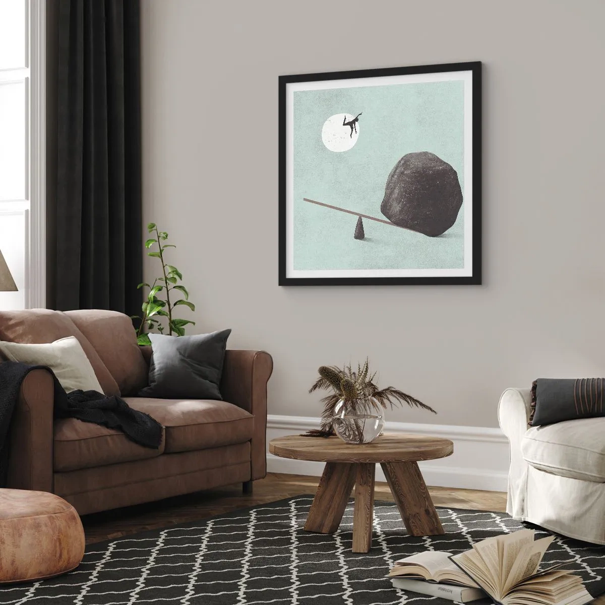 Póster en marco negro - Un sueño hecho realidad - 40x40 cm