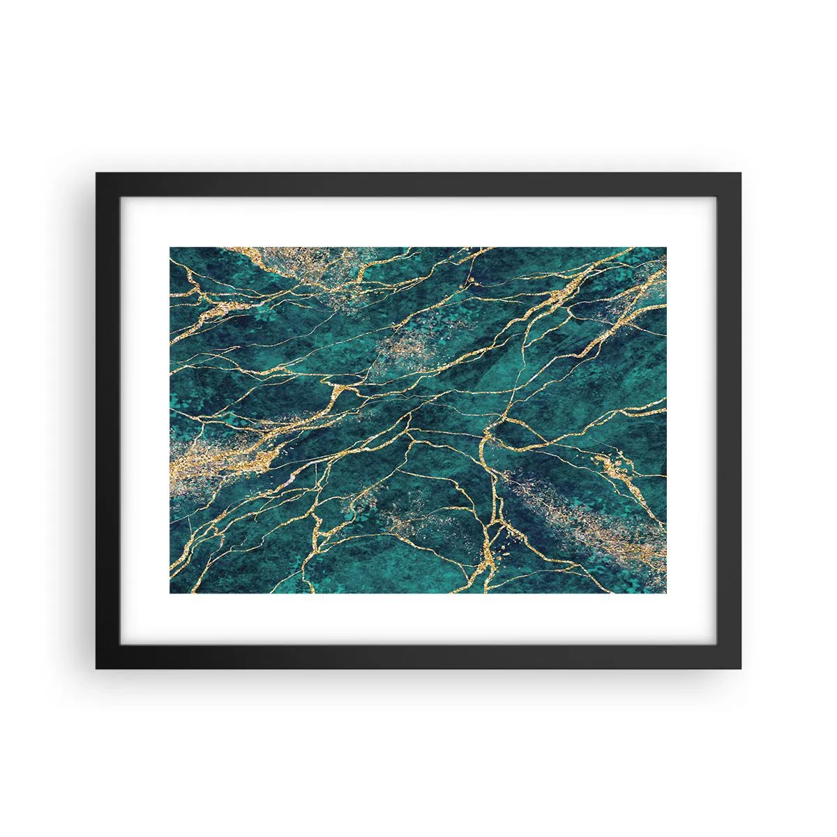 Póster en marco negro - Riachuelos de oro - 40x30 cm