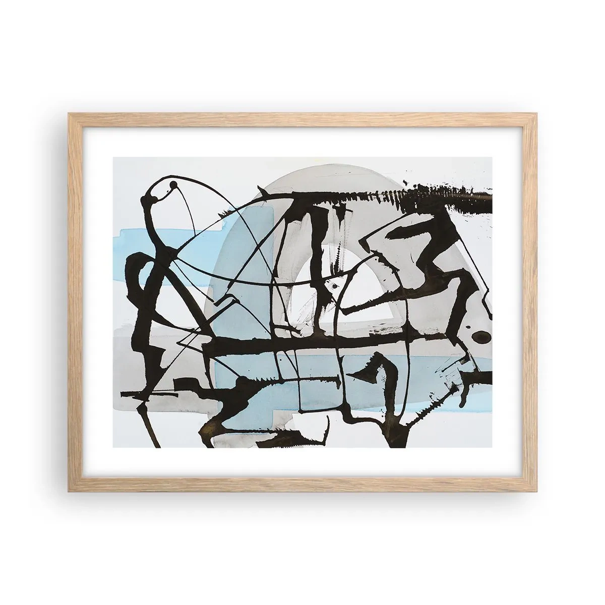Póster en marco roble claro - Azul a pesar de todo - 50x40 cm