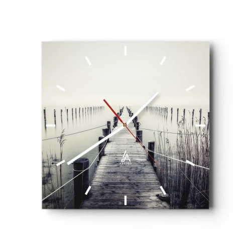 Reloj de pared - Reloj de vidrio - Sumergirse en la paz - 40x40 cm