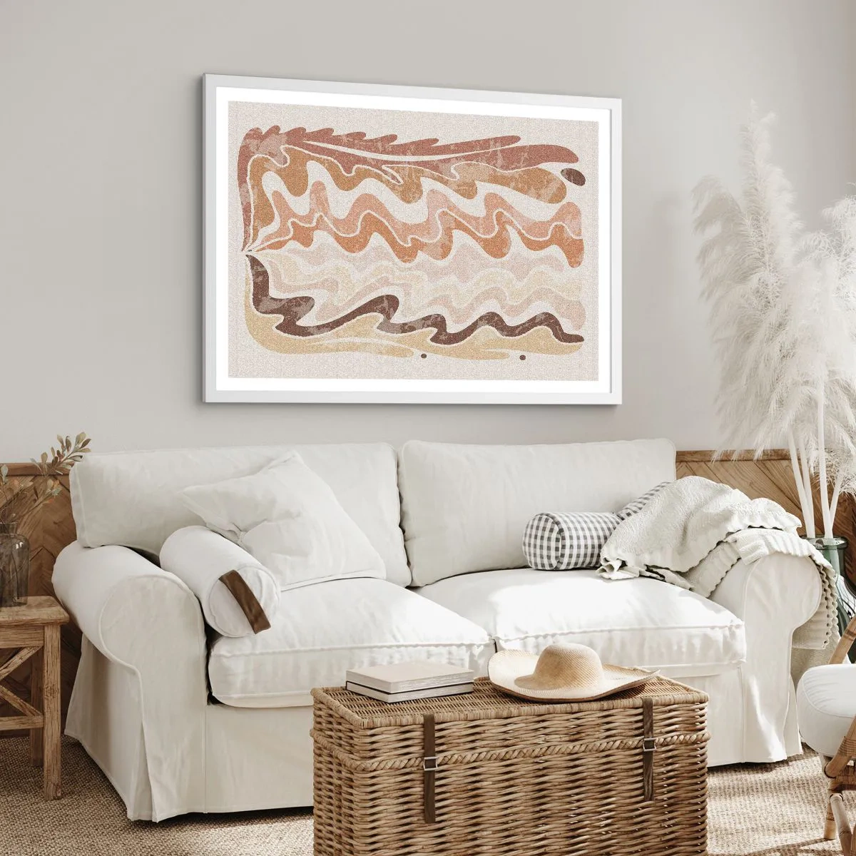Póster en marco blanco - Buena energía - buenas emociones - 70x50 cm