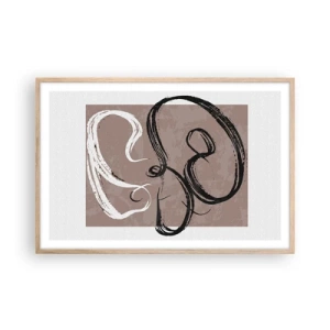 Póster en marco roble claro - Composición: la búsqueda de la plenitud - 91x61 cm