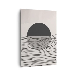 Cuadro sobre lienzo - Impresión de Imagen - Líneas abstractas y formas geométricas en colores apagados. - 70x100cm - Media composición - Decoración de pared moderna para salón y dormitorio ARTTOR