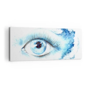 Cuadro sobre lienzo - Impresión de Imagen - Sumérgete en el azul de tu mirada - 100x40 cm