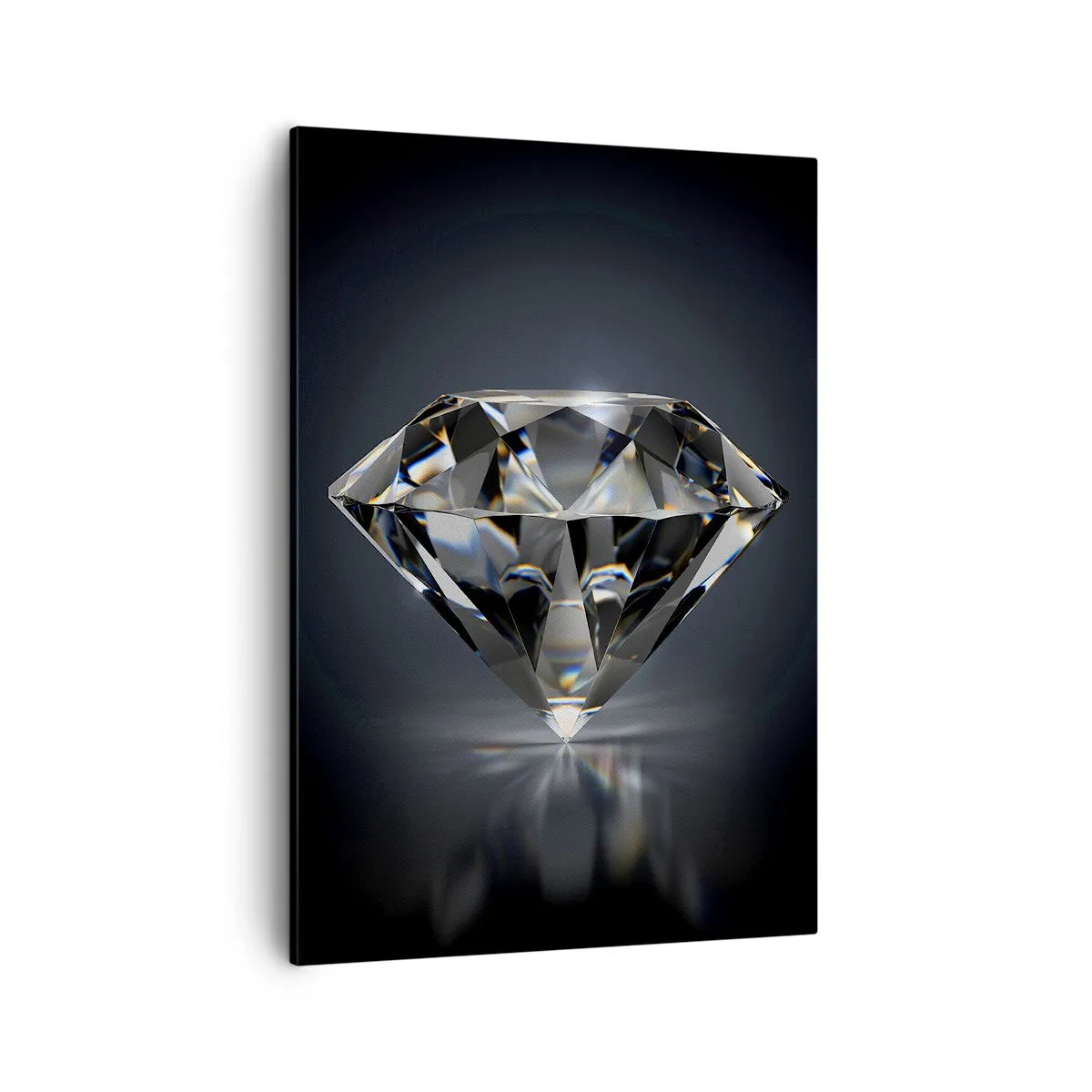 Cuadro sobre lienzo - Impresión de Imagen - Una interpretación artística de un diamante sobre un fondo oscuro. - 50x70cm - Riqueza y belleza - Decoración de pared moderna para salón y dormitorio ARTTOR