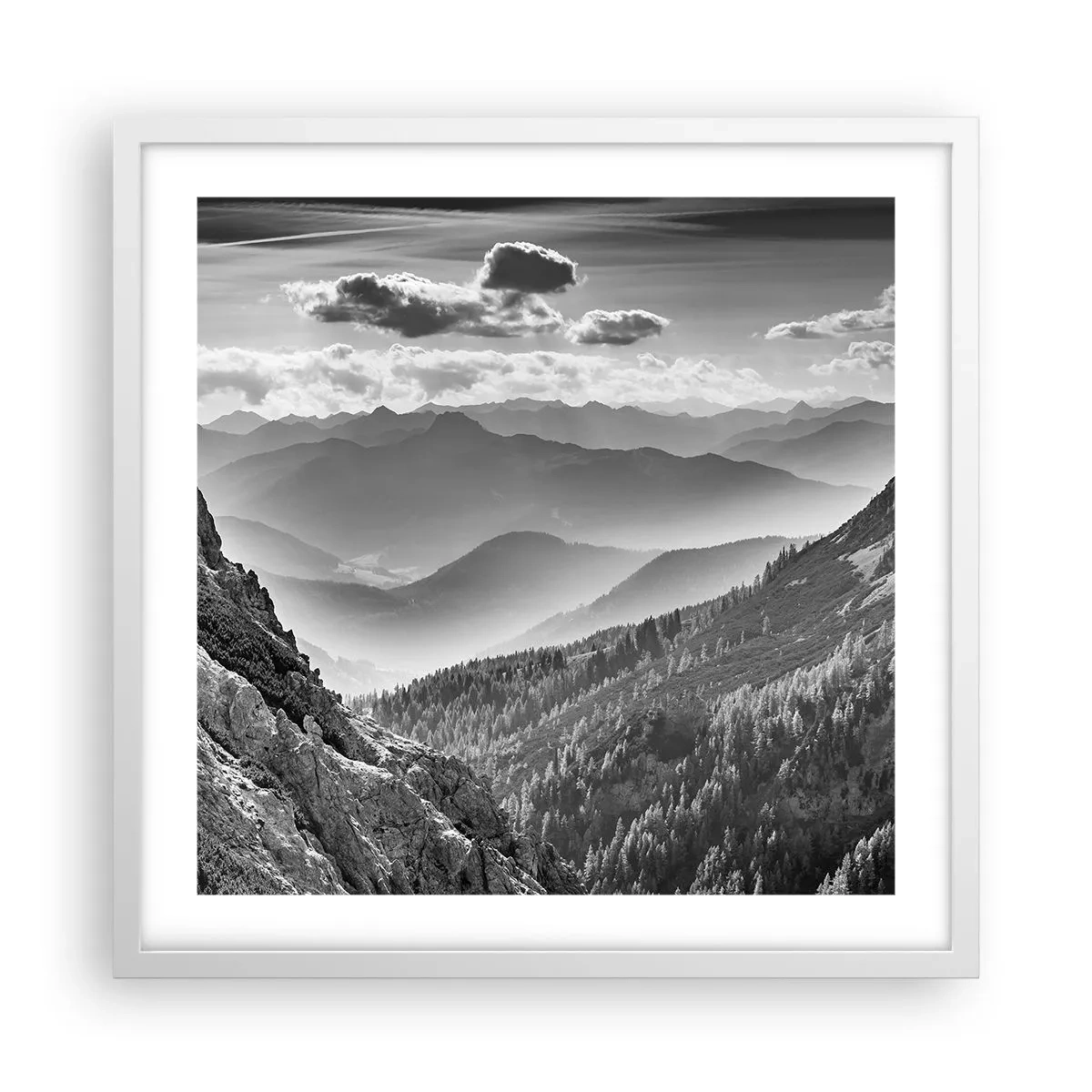 Póster en marco blanco - Hasta el horizonte - 50x50 cm