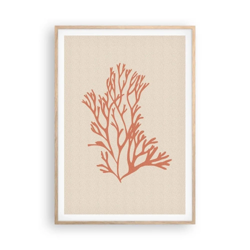 Póster en marco roble claro - Filigrana de coral - 70x100 cm