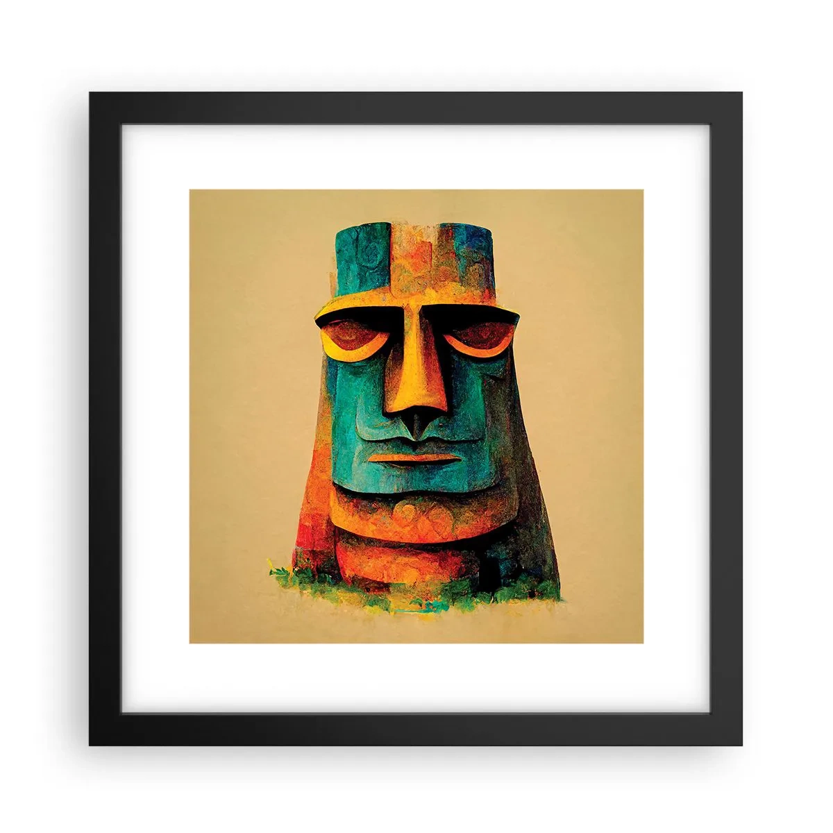 Póster en marco negro - Escultural, pero simpática - 30x30 cm