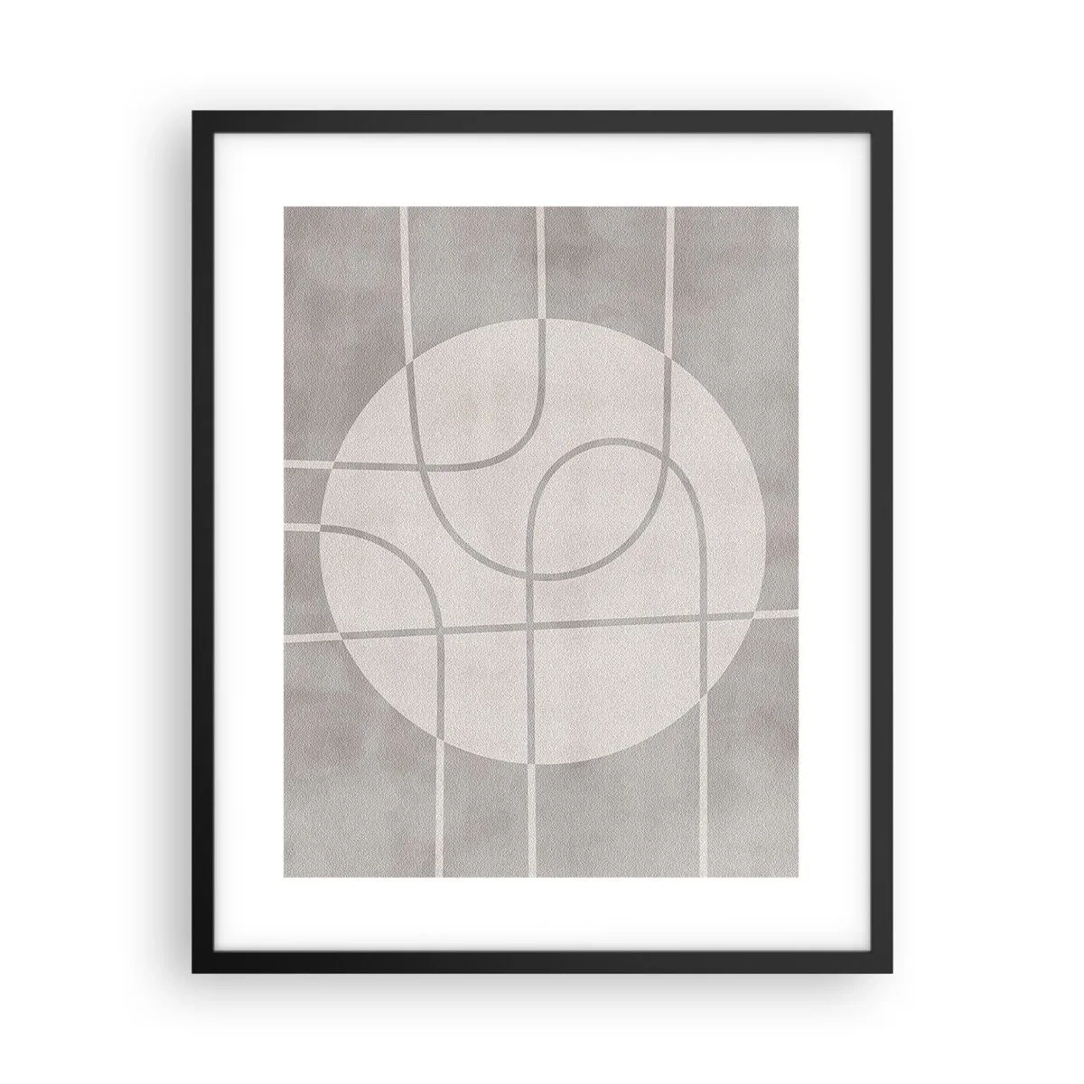 Póster en marco negro - Circular y rectilíneo - 40x50 cm