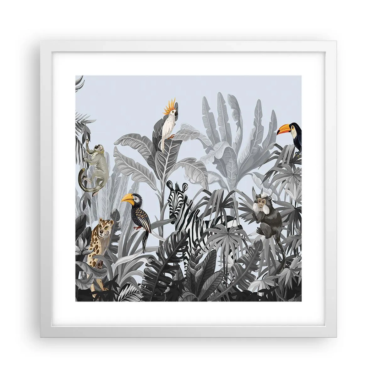 Póster en marco blanco - Un cuento de hadas africano - 40x40 cm