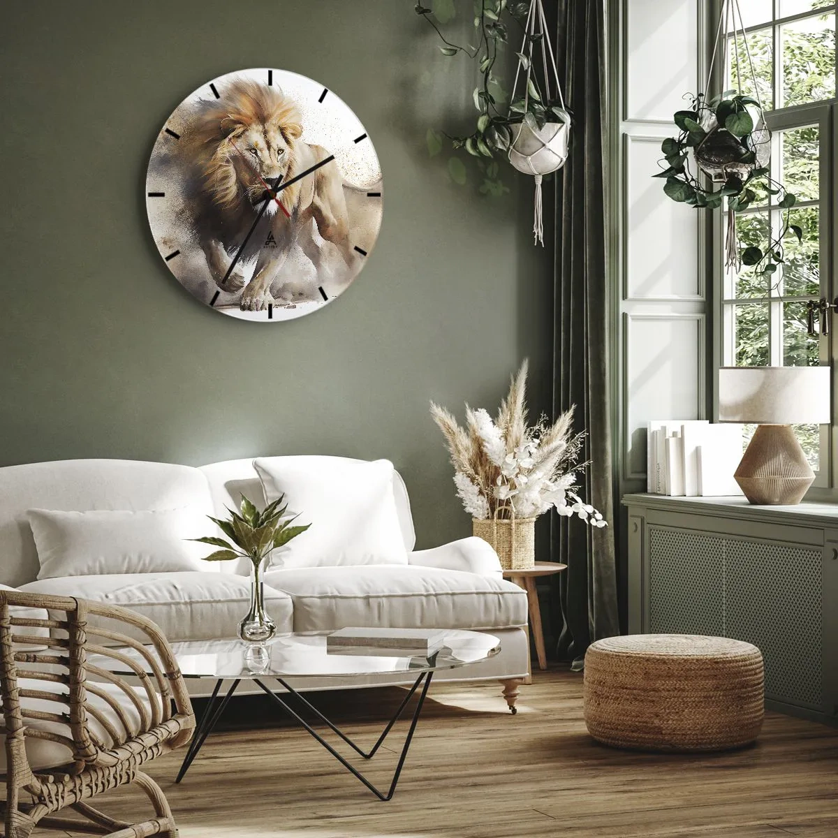 Reloj de pared - Reloj de vidrio - El rey ha partido - 30x30 cm